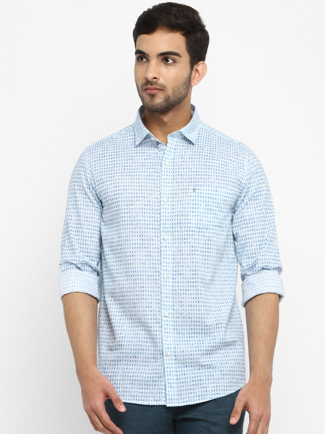 

Turtle Men Blue Slim Fit Checked Cotton Casual Shirt