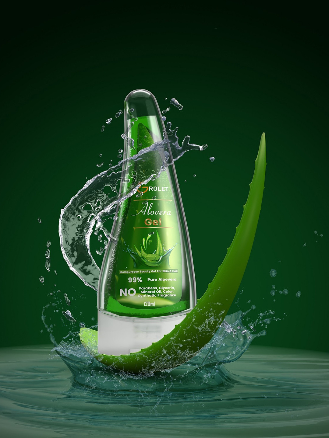 

GROLET Natural Aloevera Gel Multipurpose Beauty Care Solution - 120ml, Green
