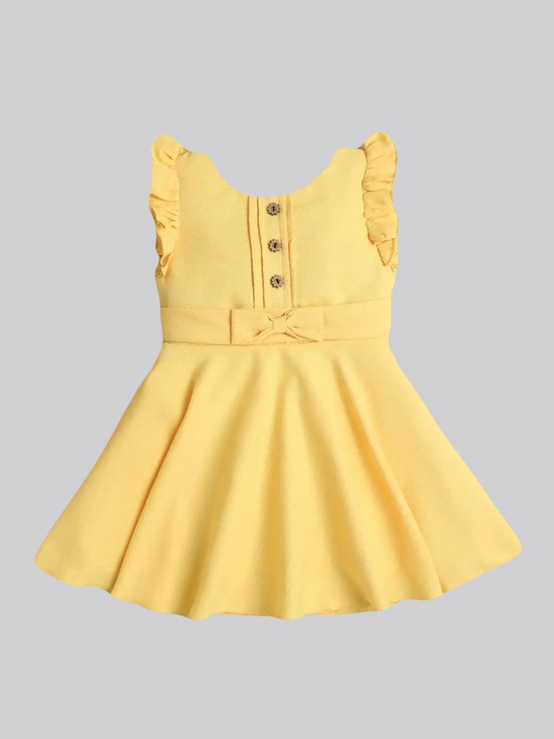 

The Magic Wand Girls Yellow Solid Fit & Flare Dress