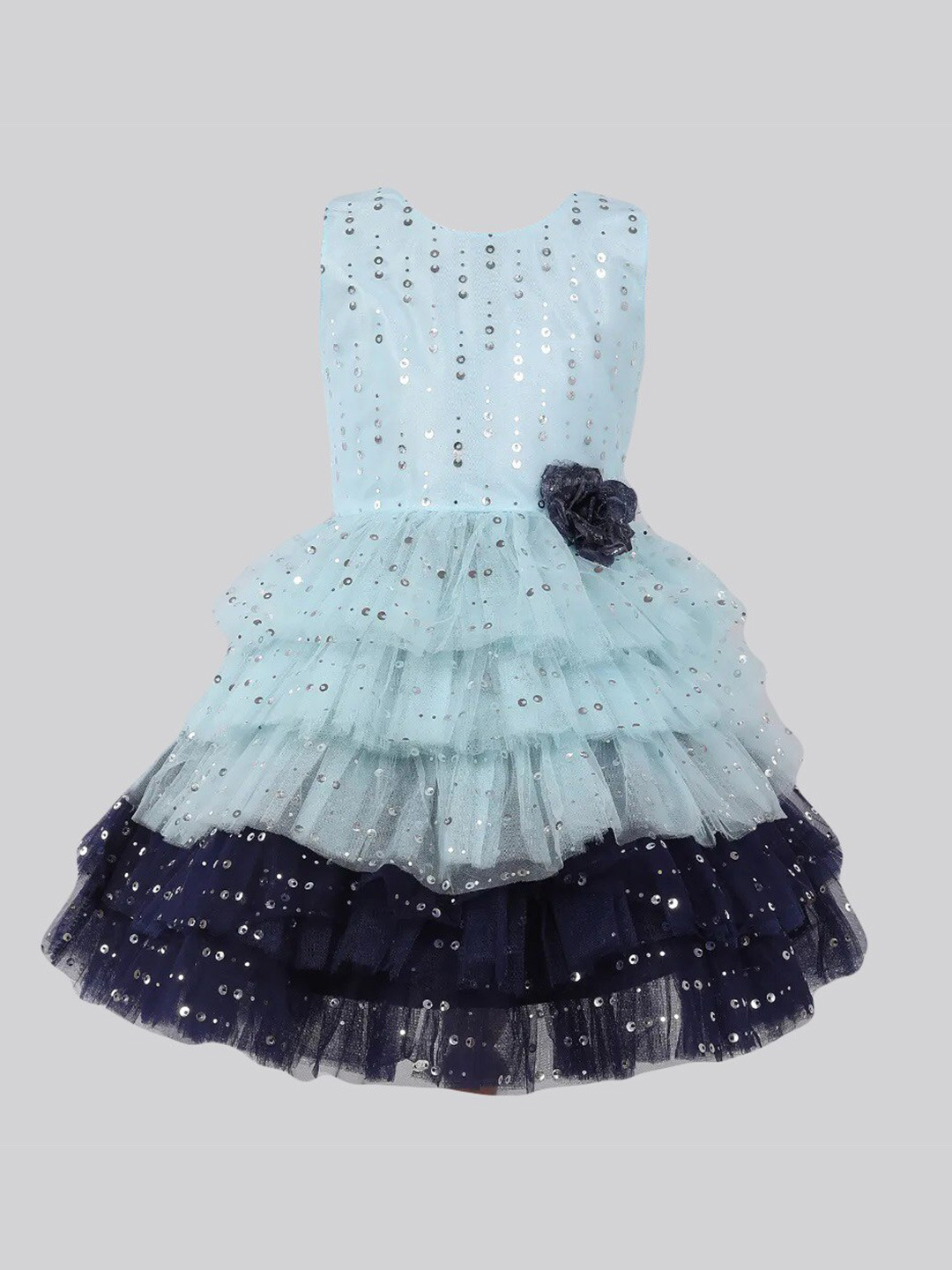 

The Magic Wand Blue & Navy Blue Embellished Net Dress
