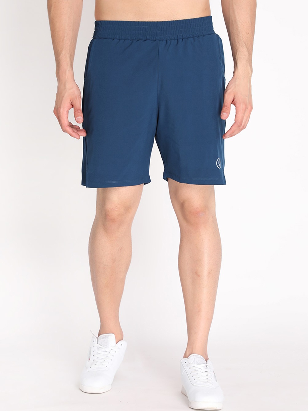 

CHKOKKO Men Blue Solid Regular Fit Running Sports Shorts