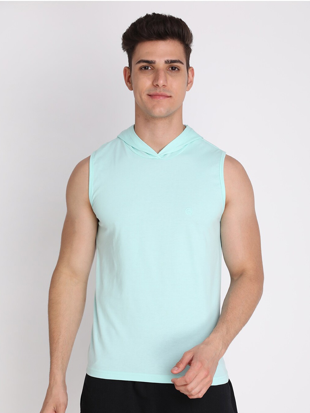 

Chkokko Men Blue Solid Cotton Regular Fit Outdoor T-shirt