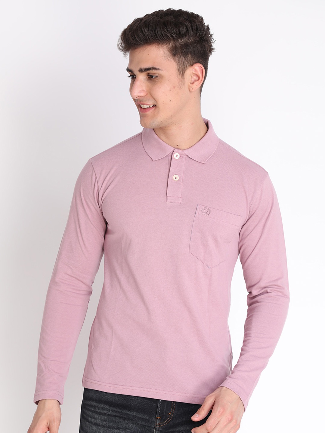 

Chkokko Men Mauve Solid Polo Collar Regular Fit Cotton Outdoor T-shirt