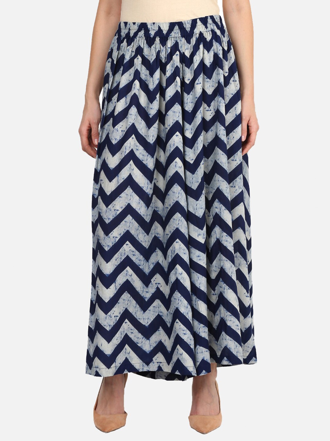 

Castle Lifestyle Women Blue & White Striped Flared Ethnic Palazzos