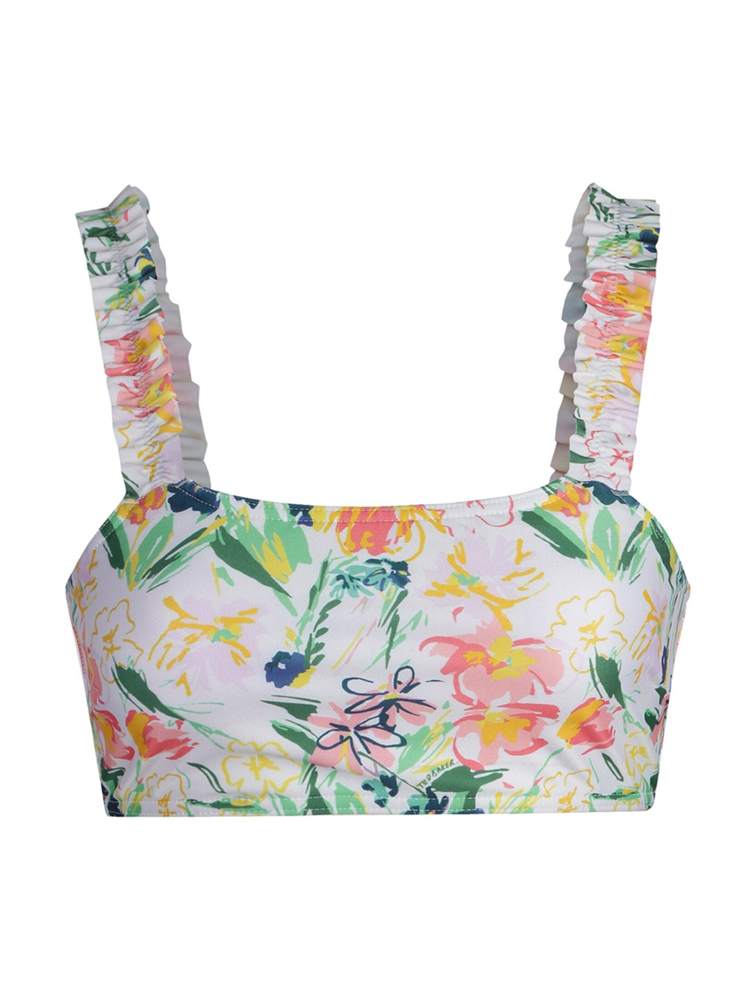 

Ted Baker Women White & Green Printed Bikini Top