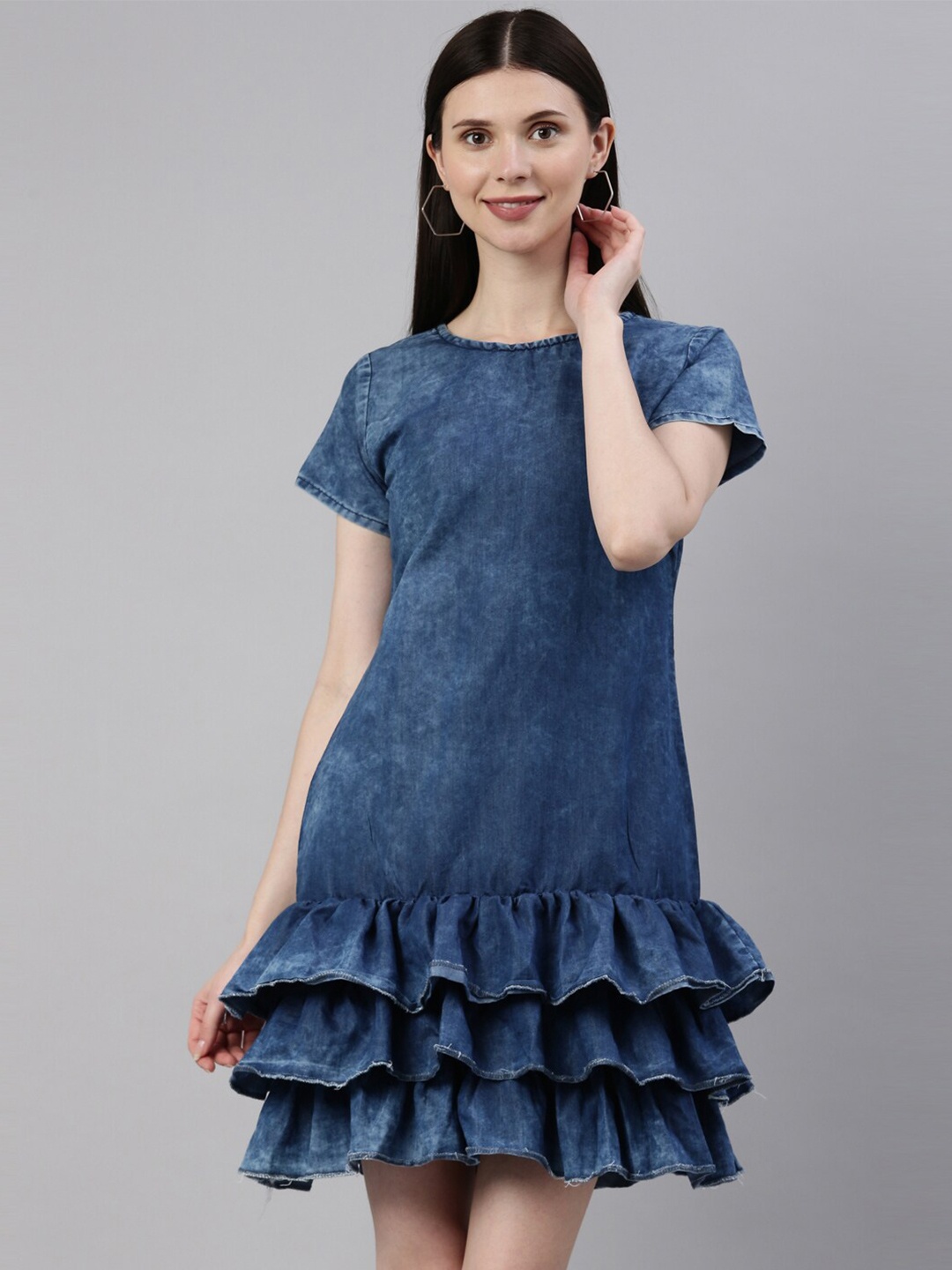 

ZHEIA Blue Drop-Waist Dress