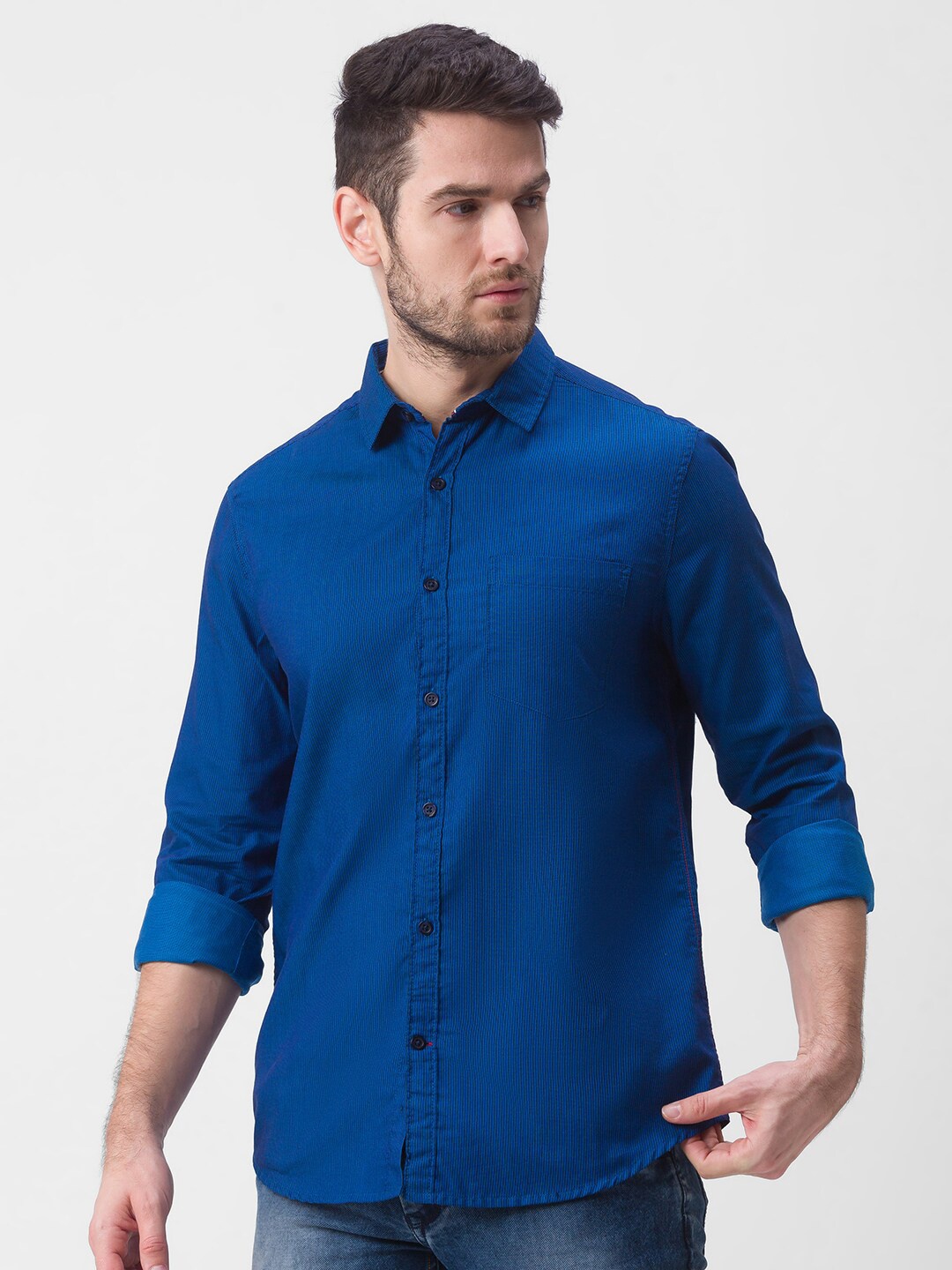 

Globus Men Blue Comfort Cotton Casual Shirt