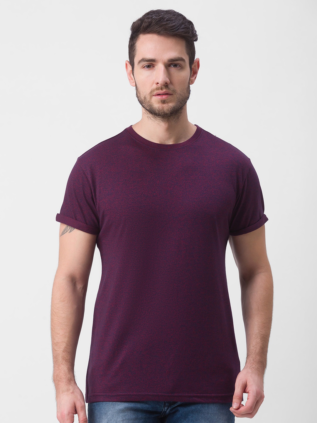 

Globus Men Red Slim Fit T-shirt