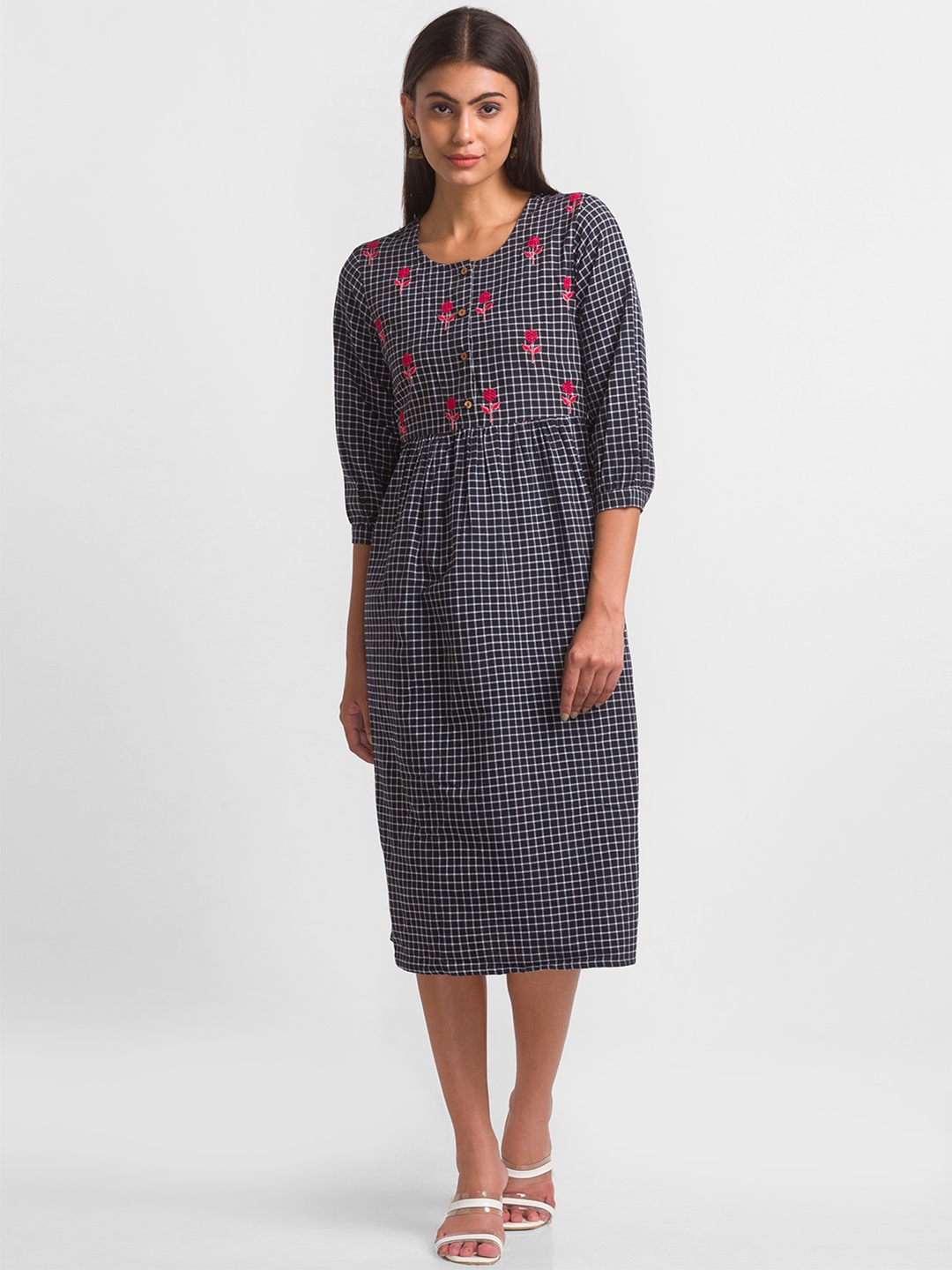 

Globus Black & White A-Line Midi Dress