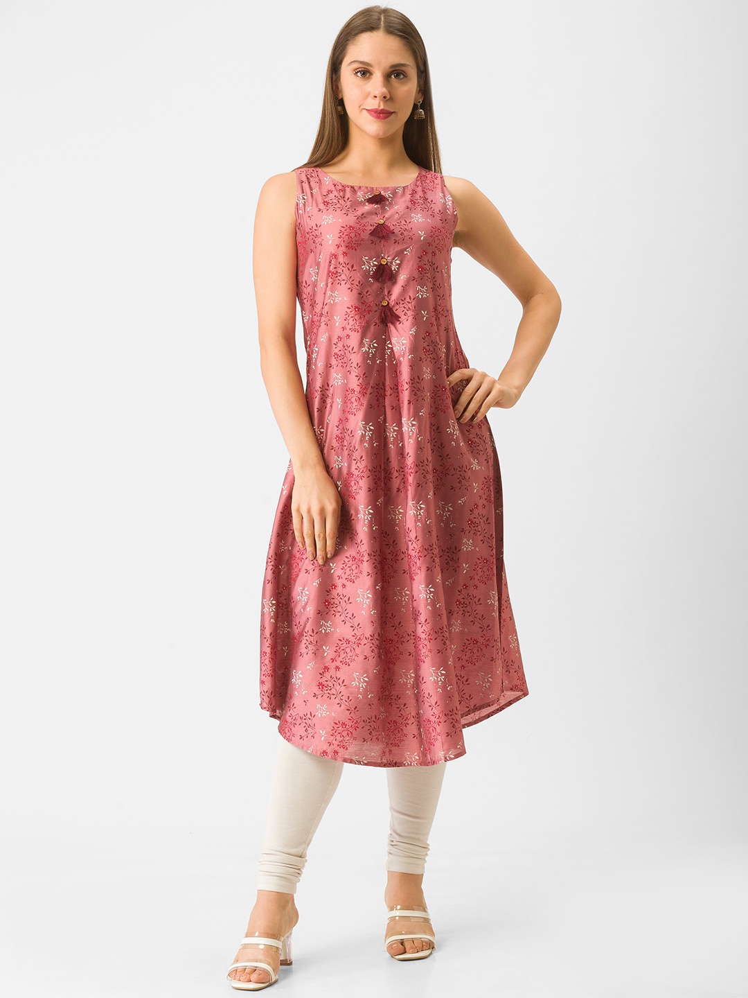 

Globus Women Pink Floral Printed Kurta