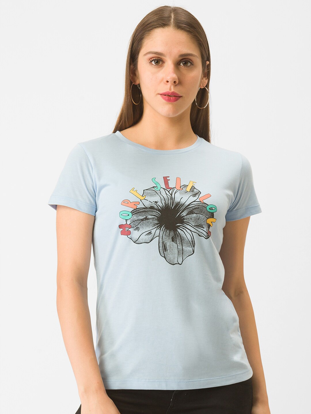 

Globus Women Blue Floral Printed T-shirt