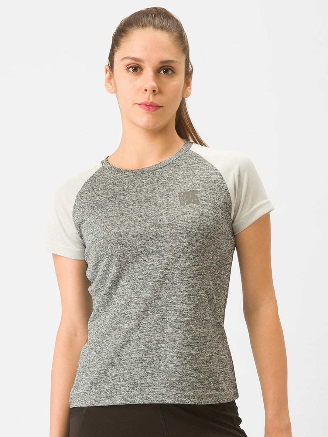 

Globus Women Grey & White Colourblocked Running T-shirt