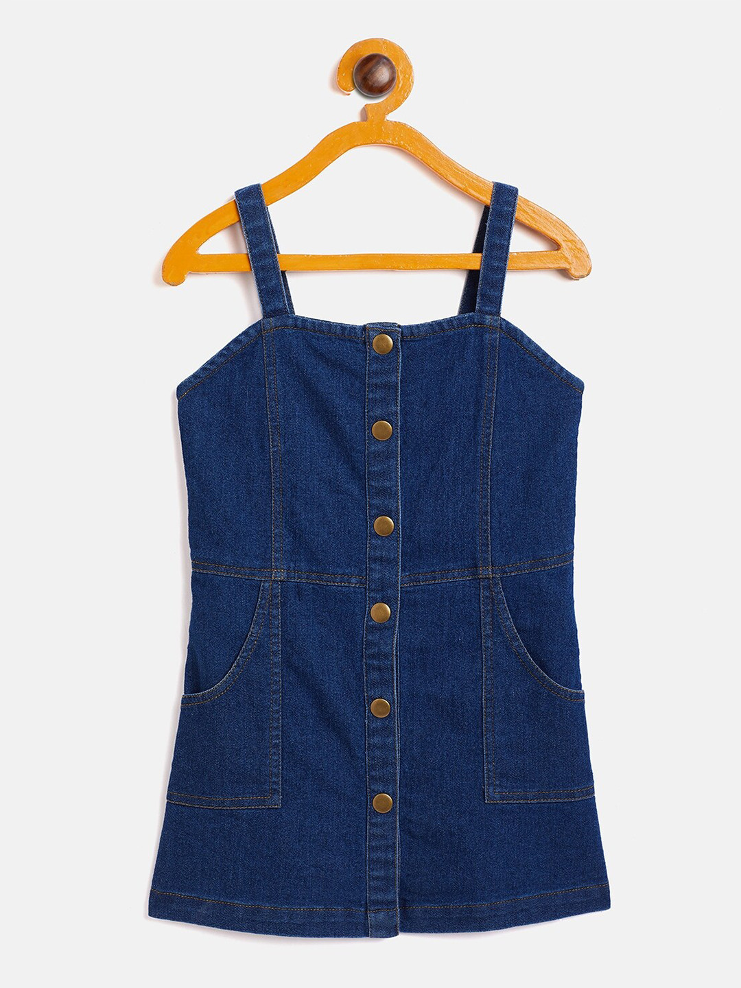 

KIDKLO Blue Denim A-Line Dress