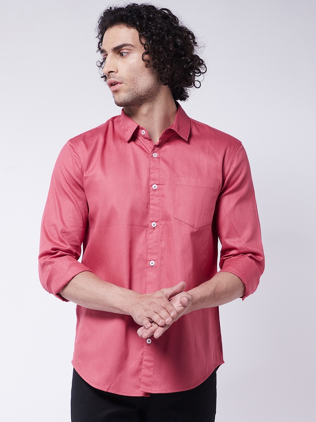 

Rick Masch Men Rose Smart Slim Fit Cotton Casual Shirt