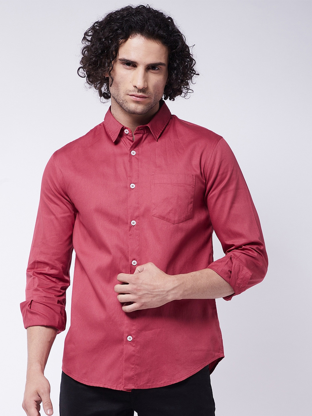 

Rick Masch Men Mauve Smart Slim Fit Casual Shirt