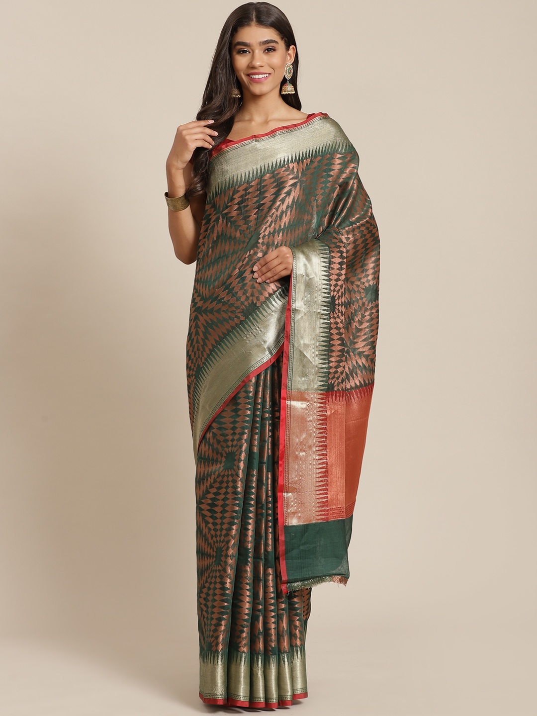 

Banarasi Style Green Woven Design Art Silk Banarasi Saree
