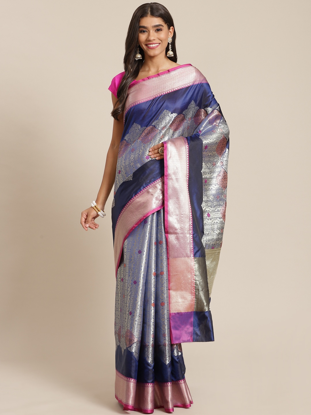 

Banarasi Style Blue Woven Design Art Silk Banarasi Saree