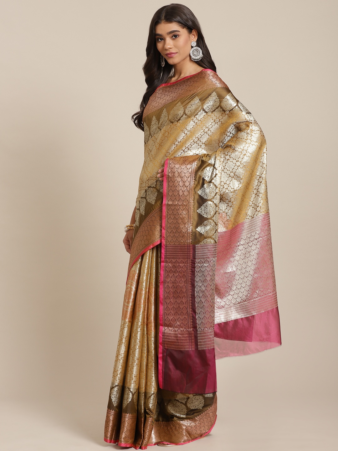

Banarasi Style Brown Woven Design Art Silk Banarasi Saree
