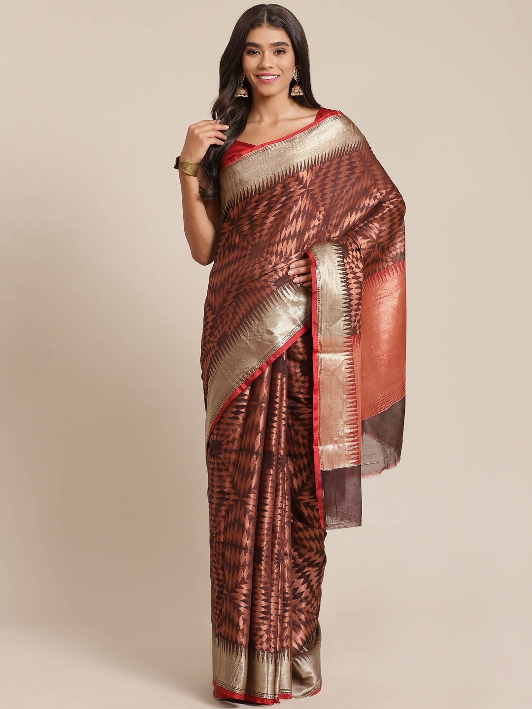 

Banarasi Style Brown Woven Design Art Silk Banarasi Saree