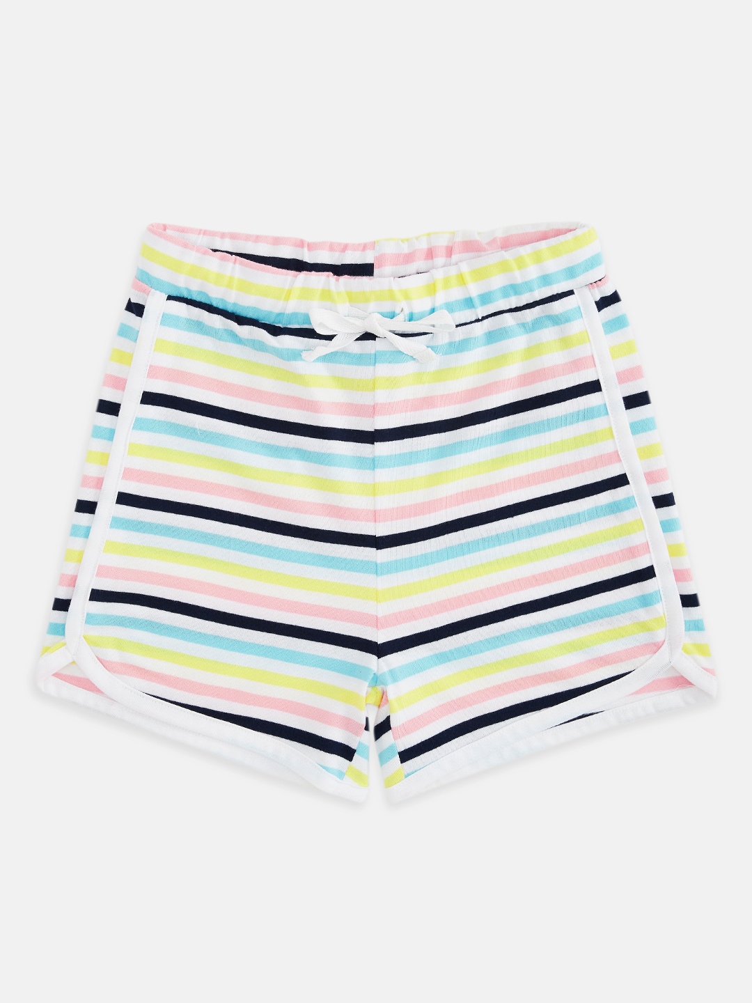 

Pantaloons Junior Girls Multicoloured Striped Cotton Regular Shorts, Multi