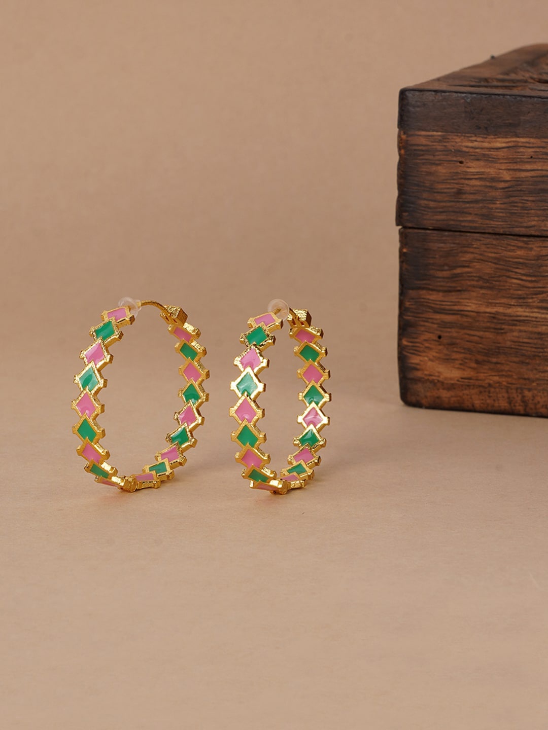 

Voylla Gold-Plated Geometric Trendy Hoop Earrings