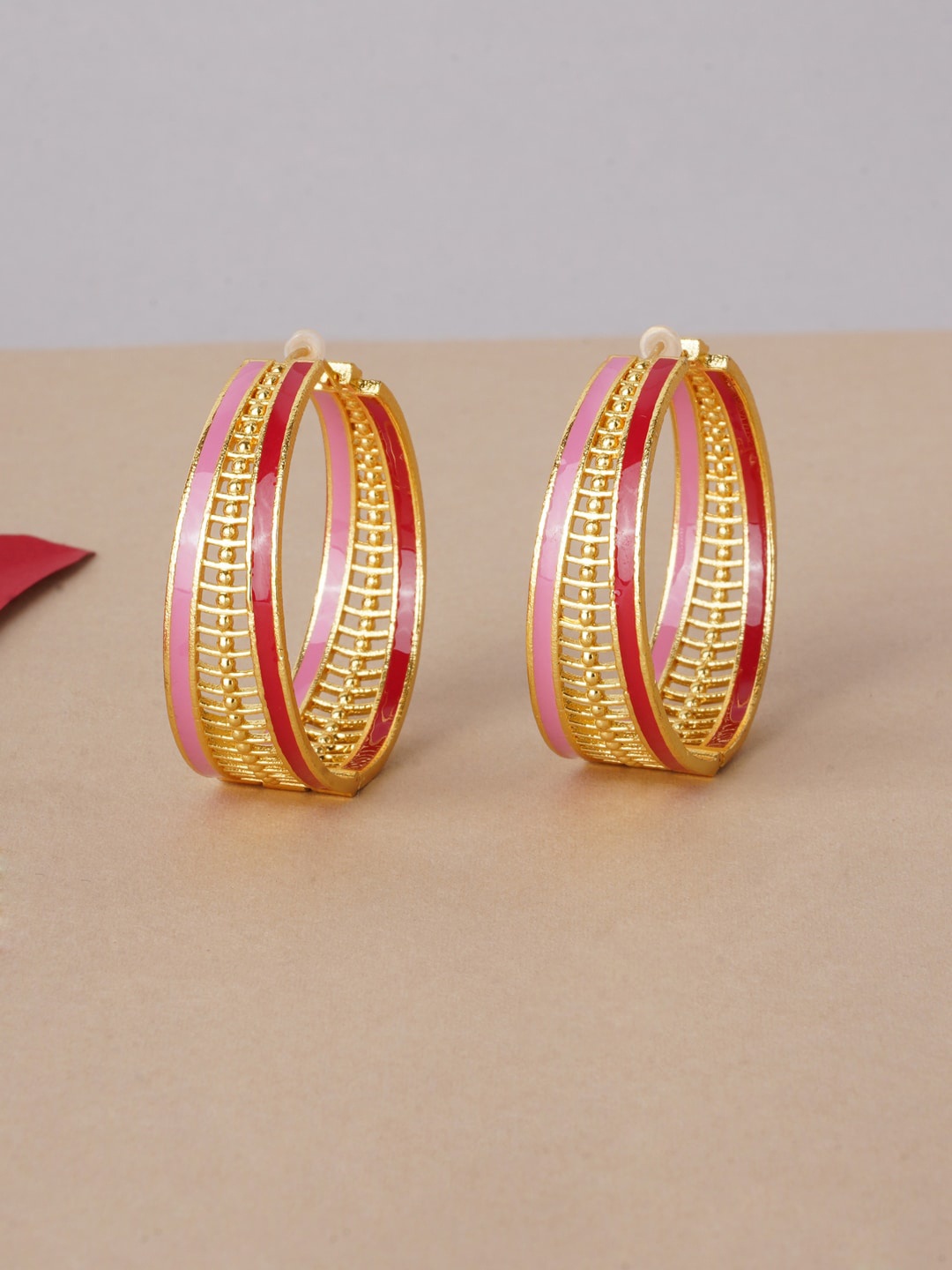 

Voylla Gold-Plated Geometric Hoop Earrings