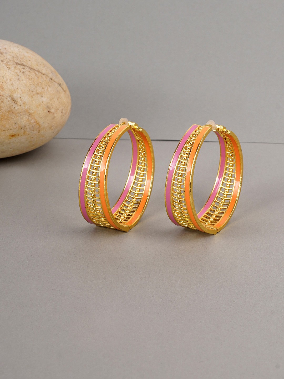 

Voylla Gold-Plated Geometric Trendy Hoop Earrings