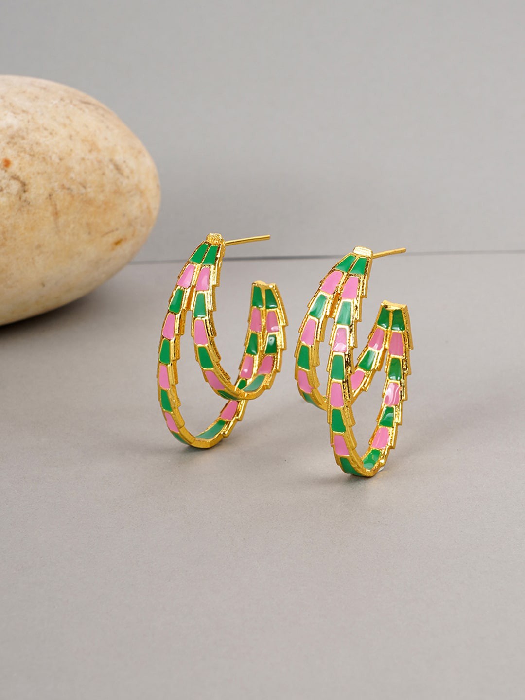 

Voylla Gold-Plated Fashion Trendy Hoops Earrings