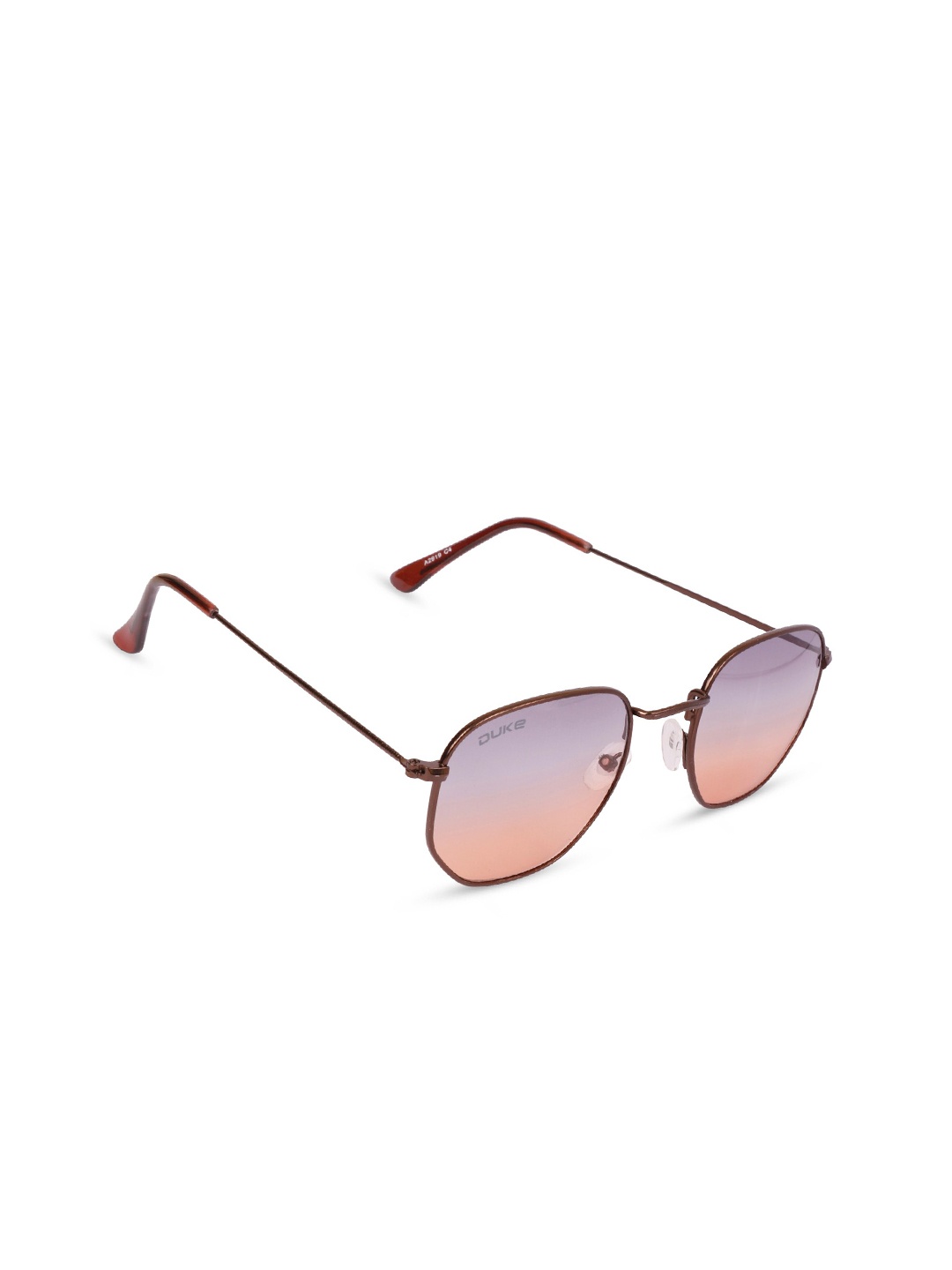 

Duke Unisex Mirrored Lens & Brown Sunglasses with UV Protected Lens DUKE-A2919-C4, Pink