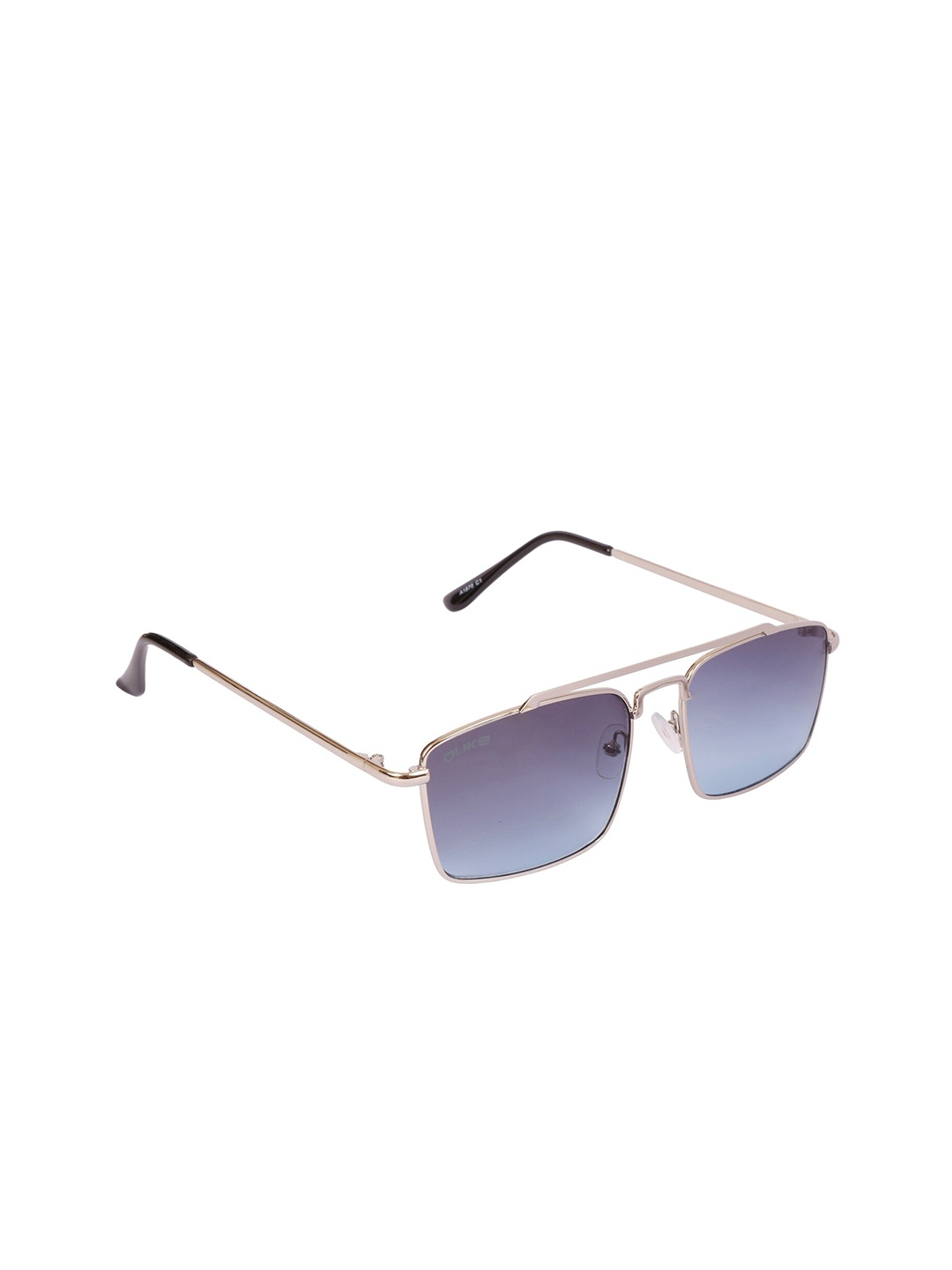 

Duke Unisex Blue Lens & Steel-Toned Rectangle Sunglasses with UV Protected Lens