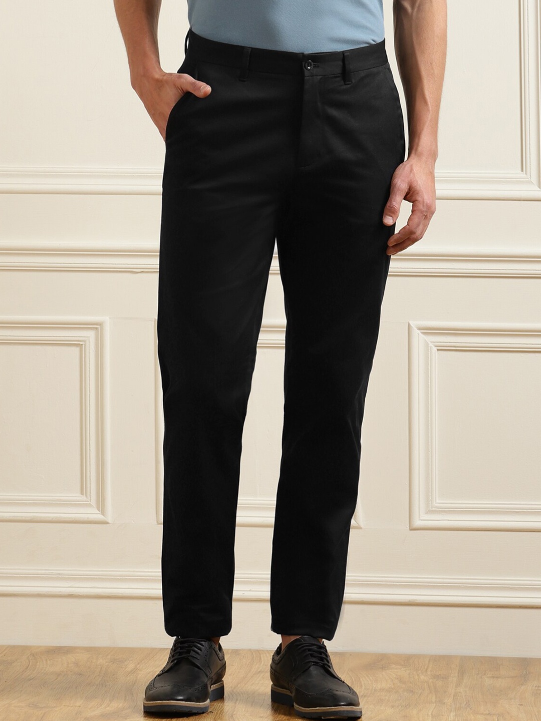

Fred Perry Men Black Cotton Regular Trousers
