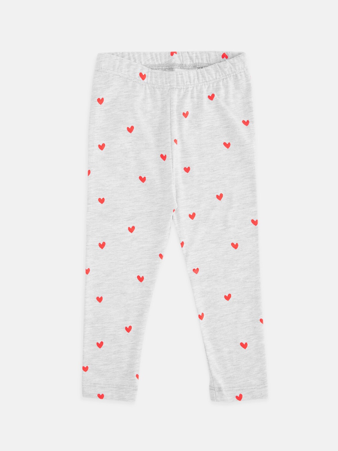 

Pantaloons Baby Girls Grey Melange Printed Ankle-Length Leggings