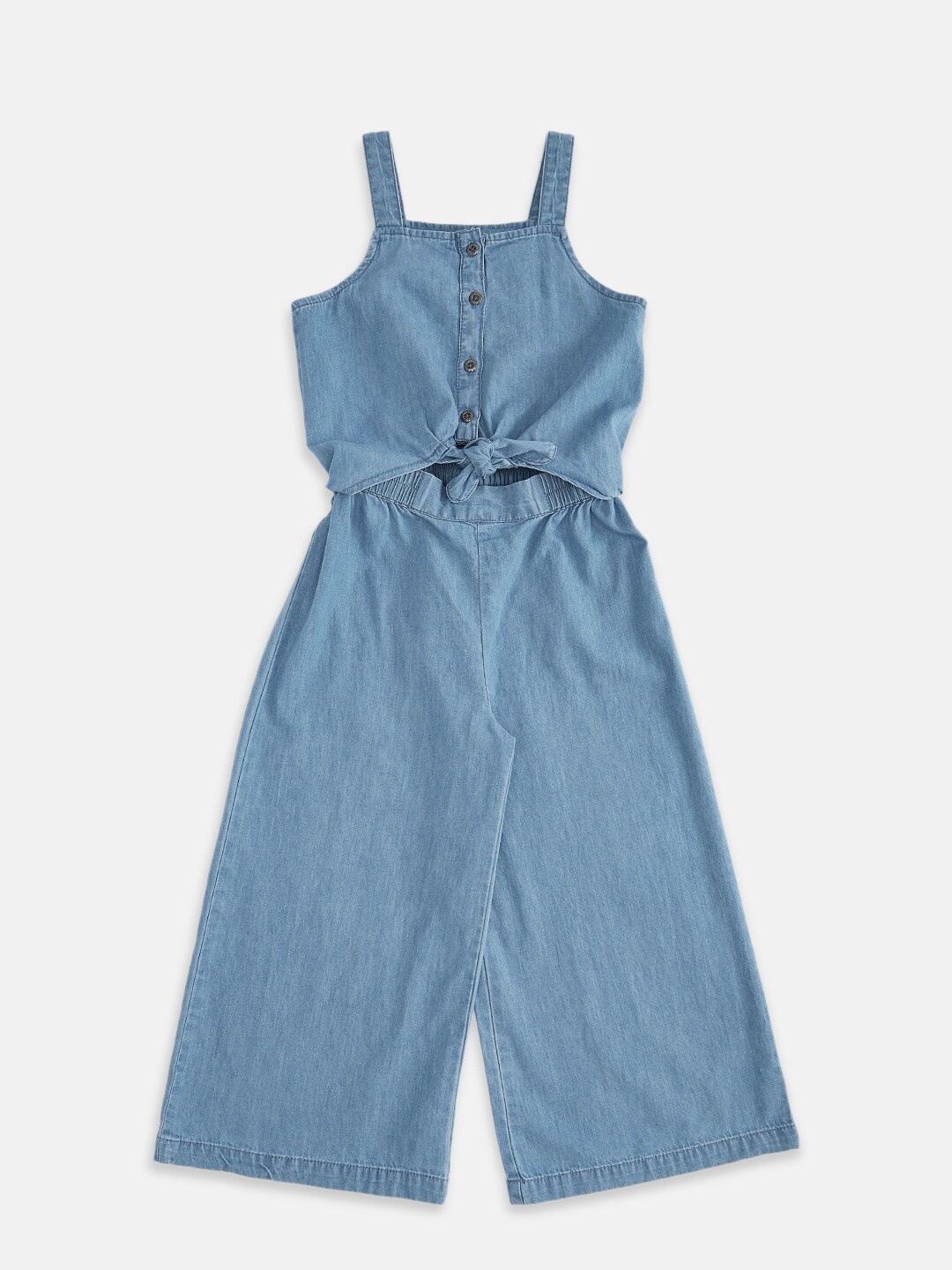 

Pantaloons Junior Girls Navy Blue Dungarees