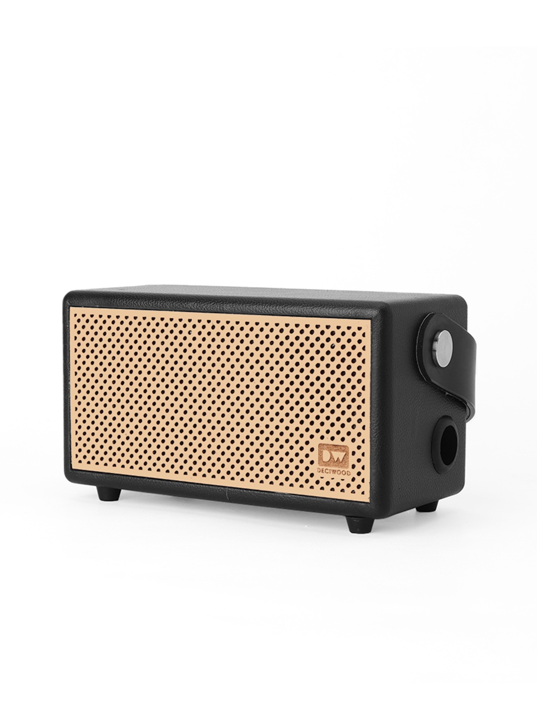 

DECIWOOD Beige & Black Solid Wooden Portable Bluetooth Speaker