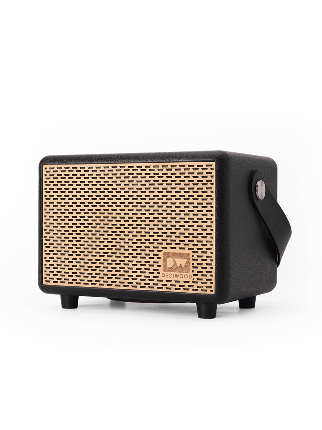 

DECIWOOD Beige & Black Solid Wooden Portable Bluetooth Speaker
