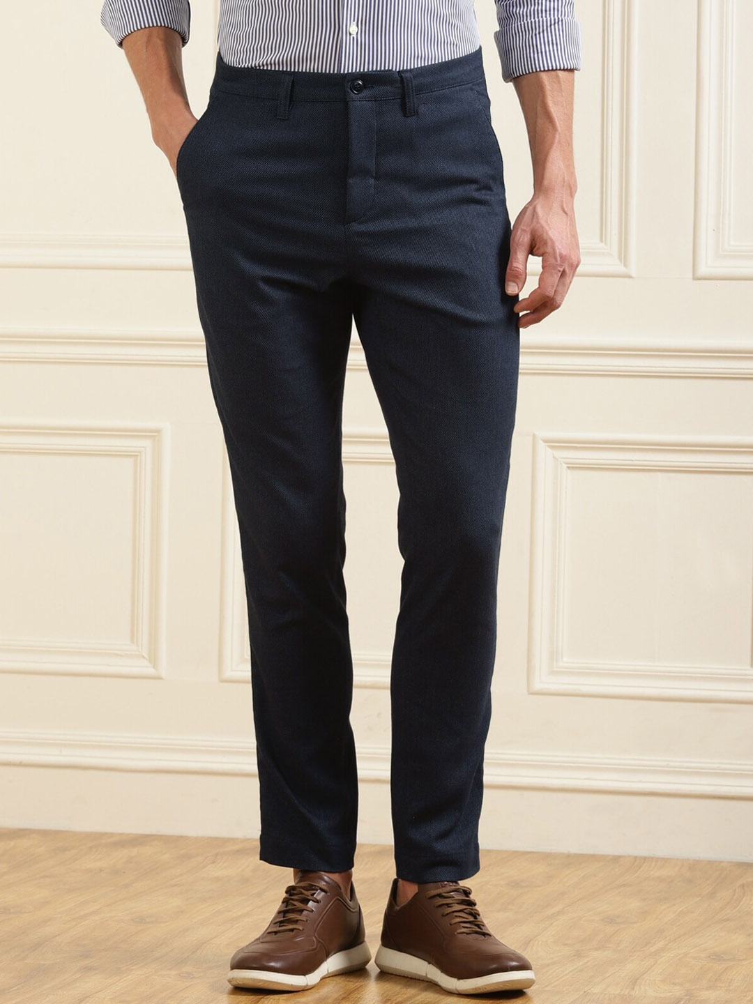 

Ted Baker Men Navy Blue Solid Trousers