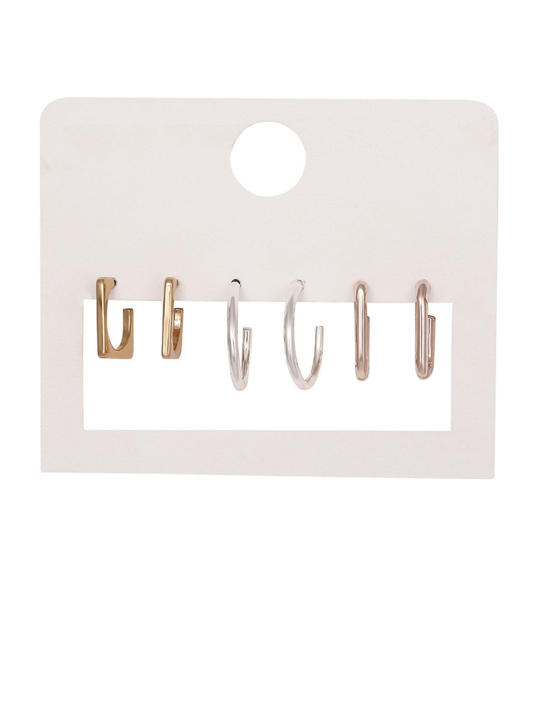 

Lilly & sparkle Multicoloured Set Of 3 Half Hoop Earrings, Multi