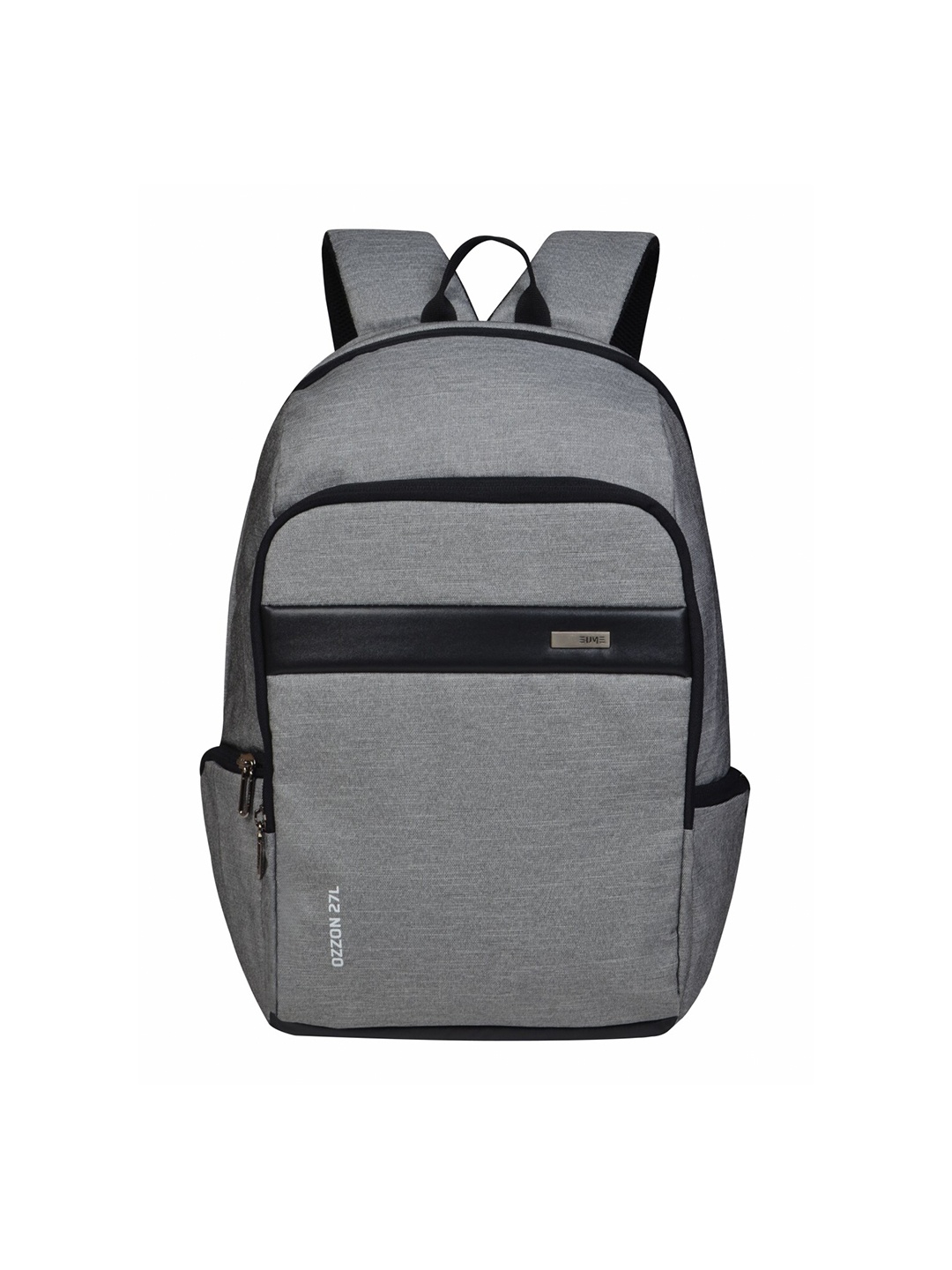 

EUME Unisex Grey & Black Backpack with Compression Straps