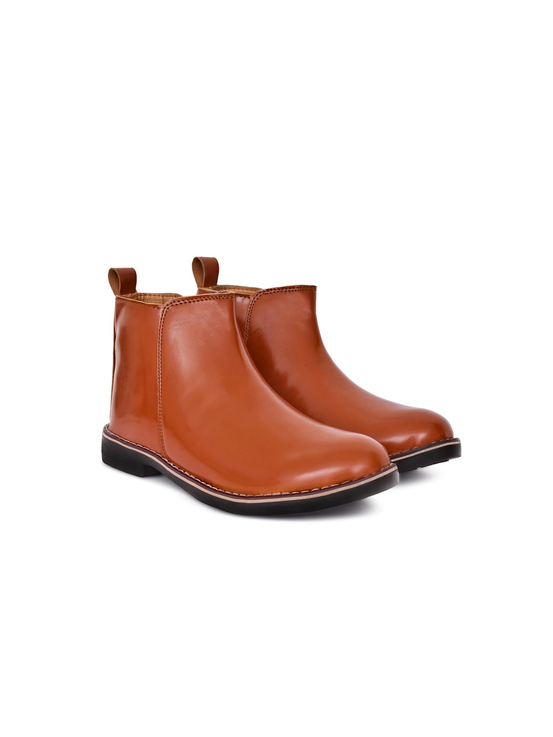 

BRATVA Boys Tan Brown Solid Chelsea Boots