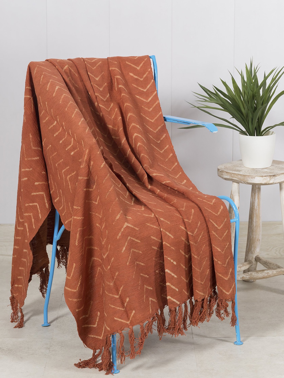 

HANDICRAFT PALACE Brown Block Printed Cotton Throws