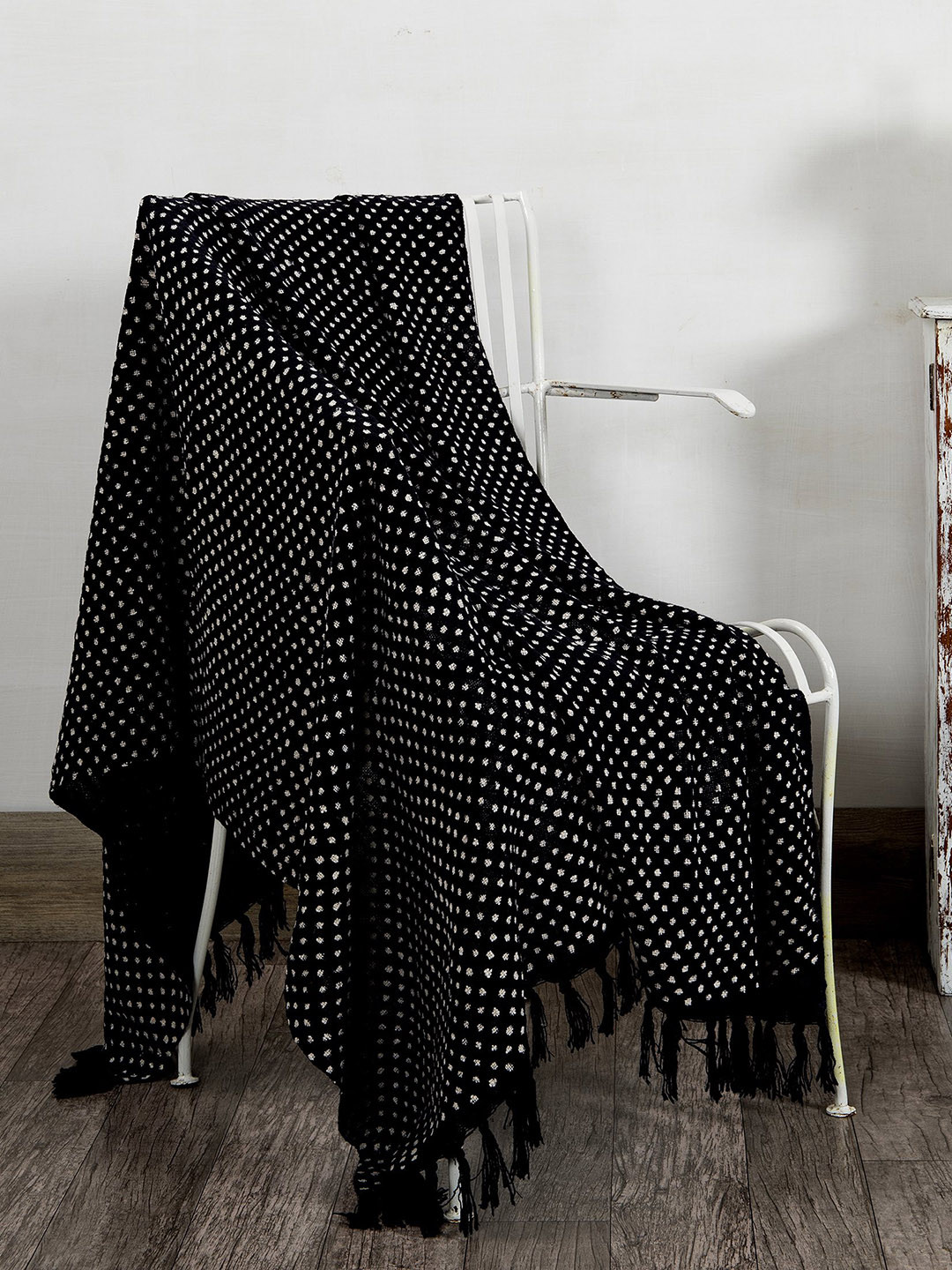 

HANDICRAFT PALACE Black Printed Cotton Blanket Throw