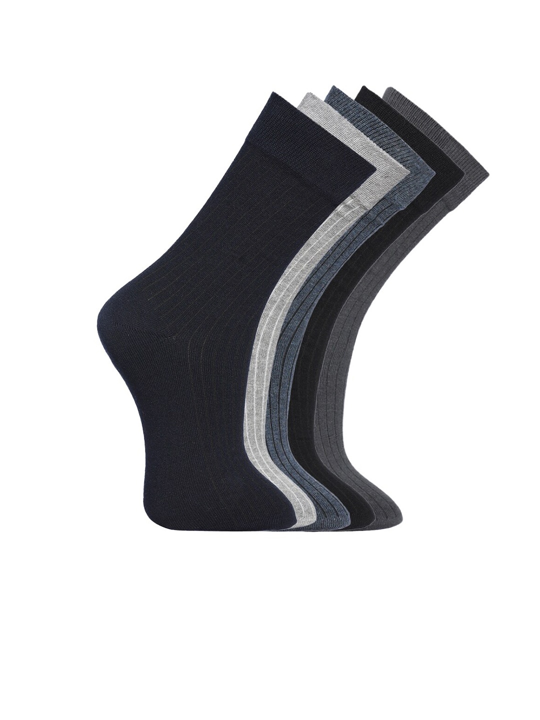 

MARC Men Assorted Pack of 5 Cotton Calf-Length Socks