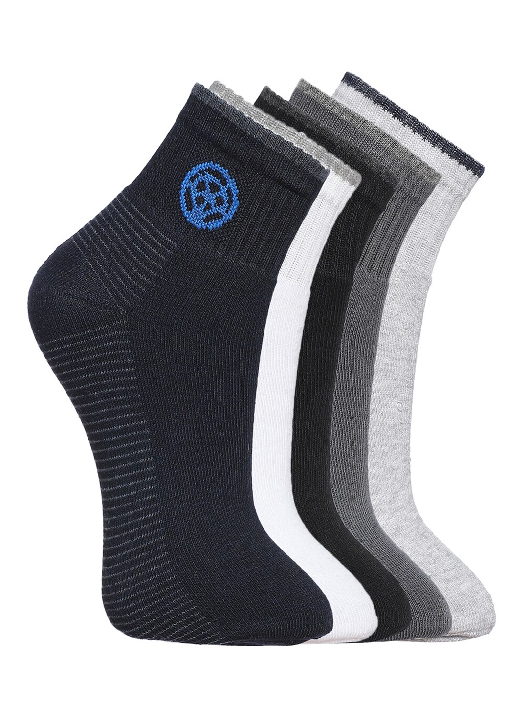 

MARC Men Pack Of 5 Solid Ankle Length Socks, Navy blue
