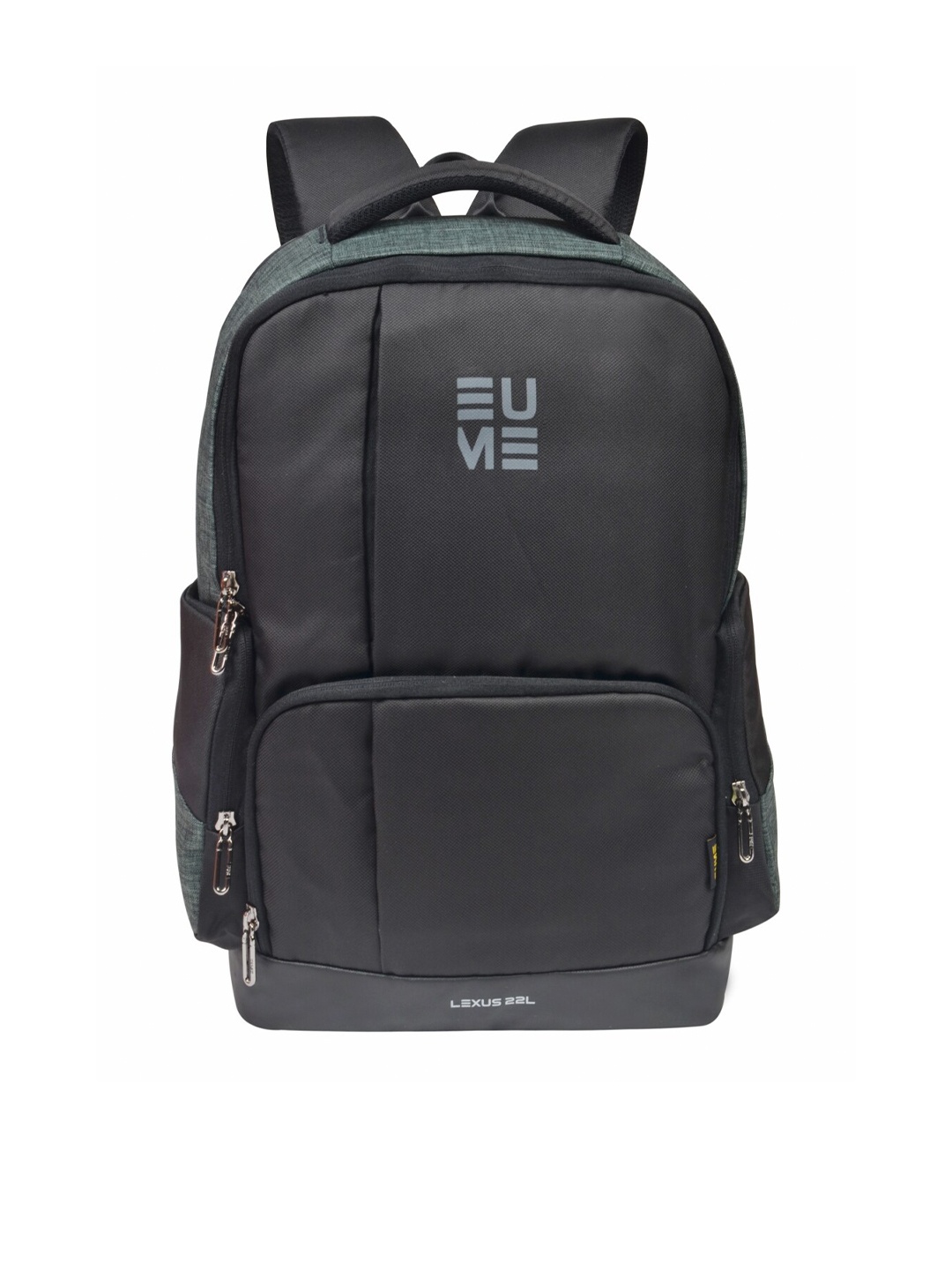 

EUME Unisex Olive Green & Black Solid Backpack