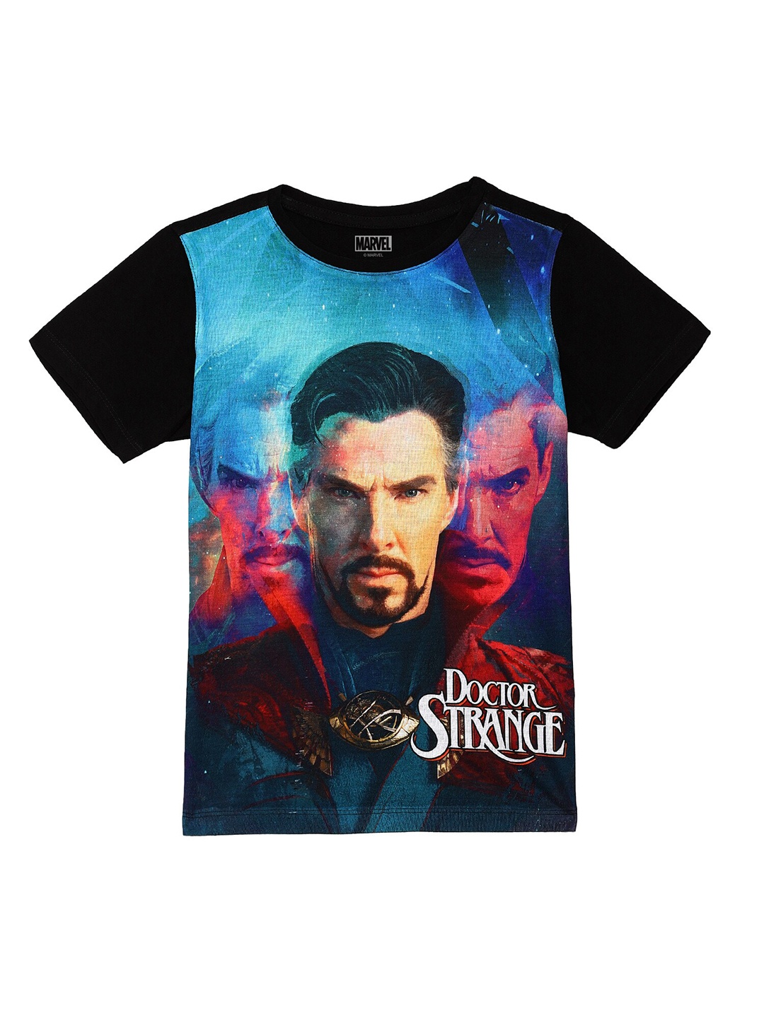 

Marvel by Wear Your Mind Boys Black & Blue Printed T-shirt