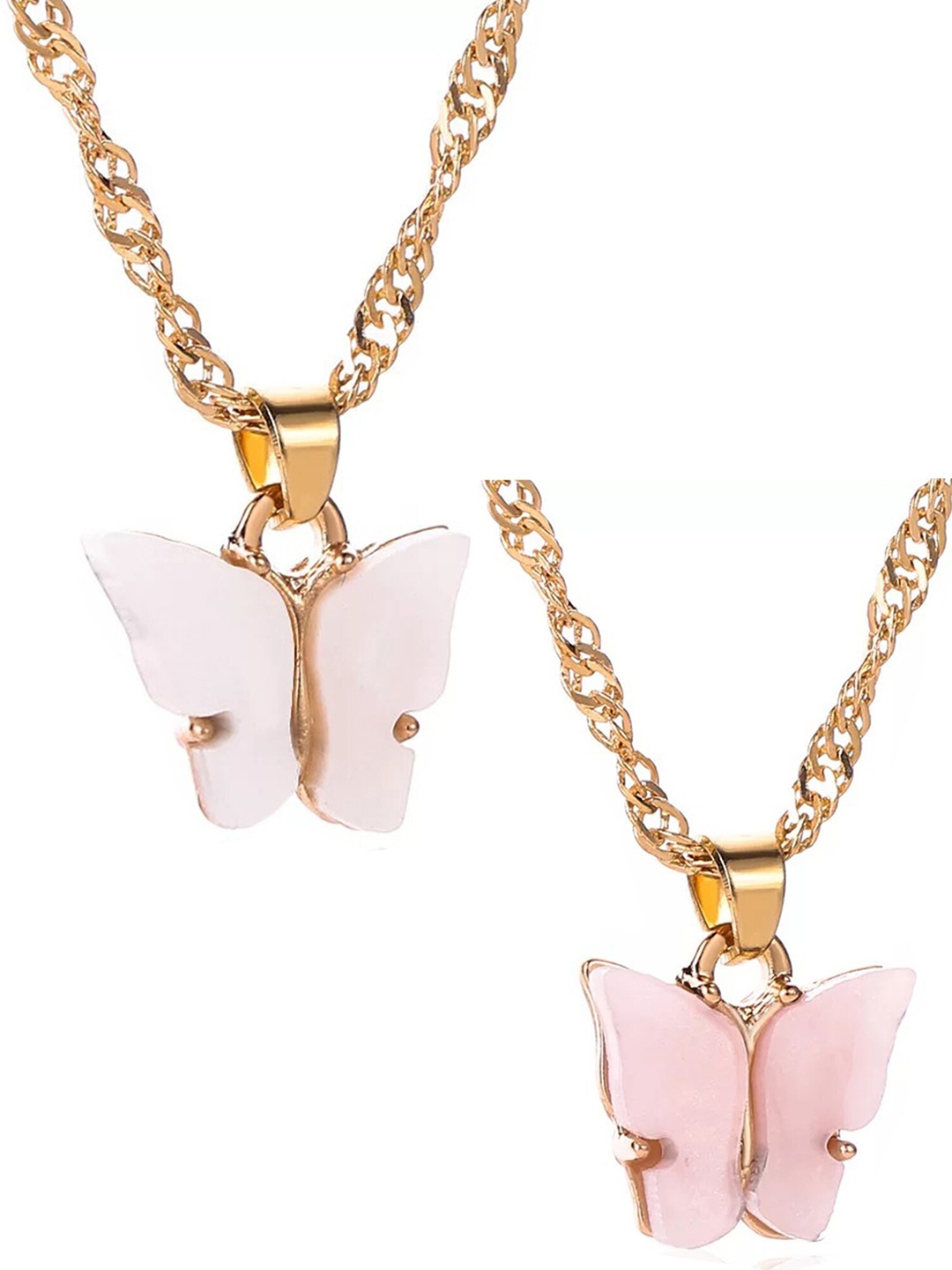 

Vembley Set Of 2 Gold-Plated & Pink Necklace