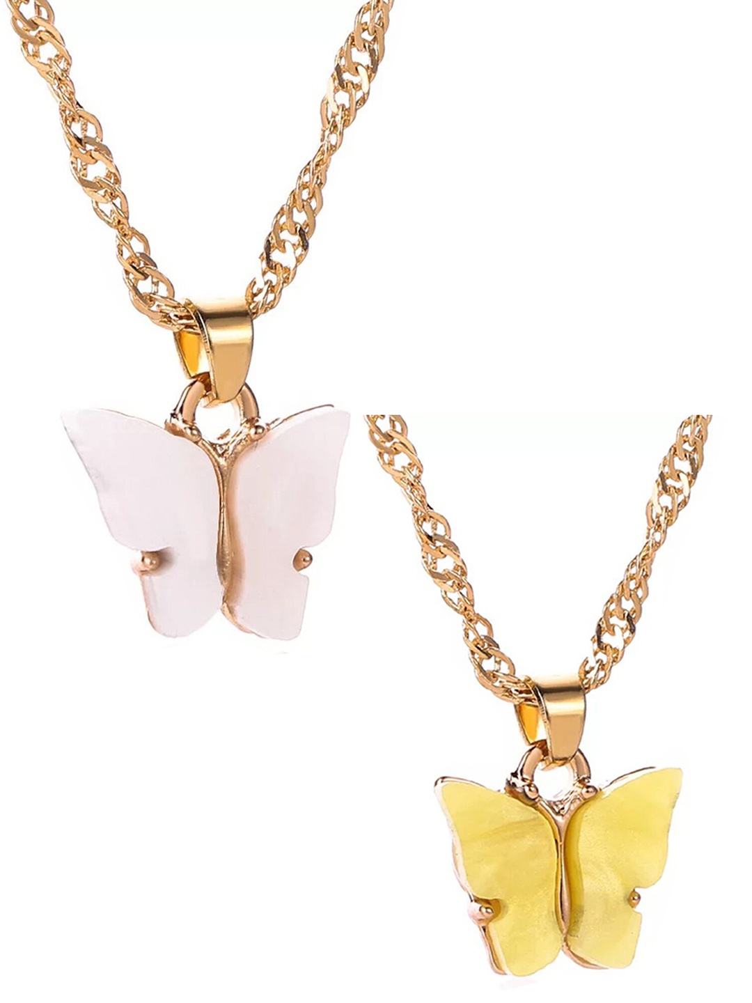 

Vembley Gold-Plated & White Cubic Zirconia Pendant Necklace Combo Of 2