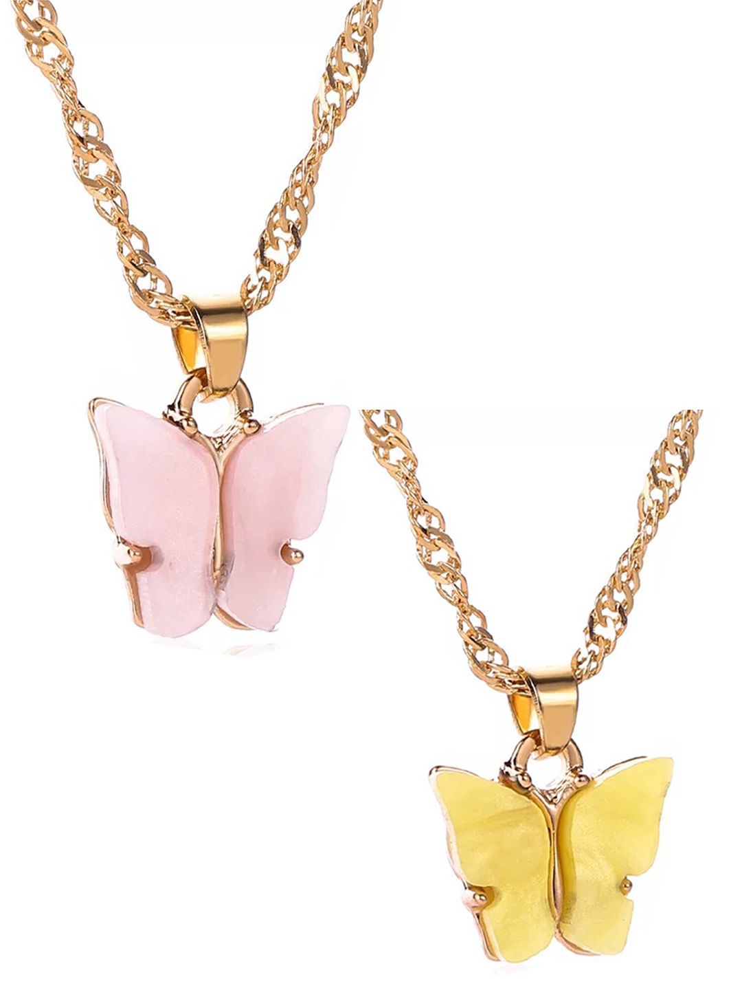 

Vembley Women Pink & Yellow Gold-Plated Necklace