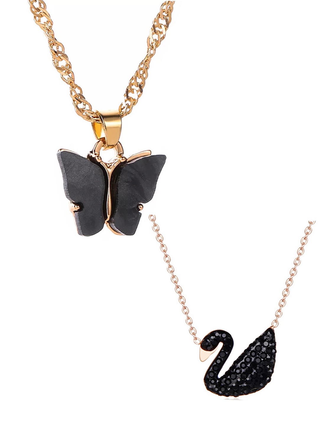 

Vembley Black Pack of 2 Gold-Plated Necklaces