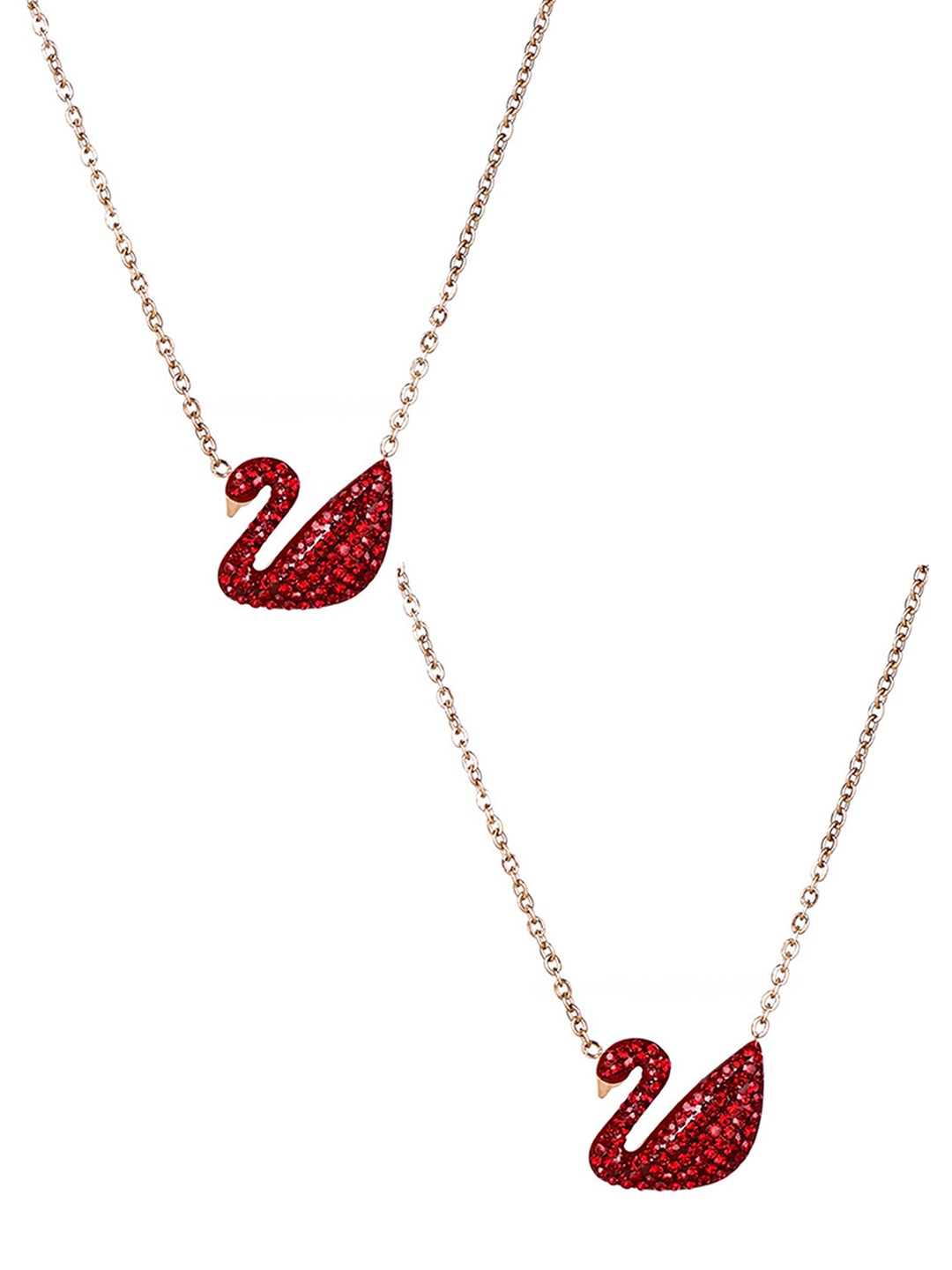 

Vembley Gold-Plated & Red Swan Pendant Chain